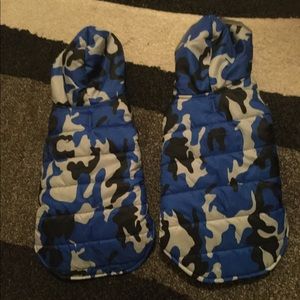 Bret Michaels Blue Camo Puffer Dog Jackets